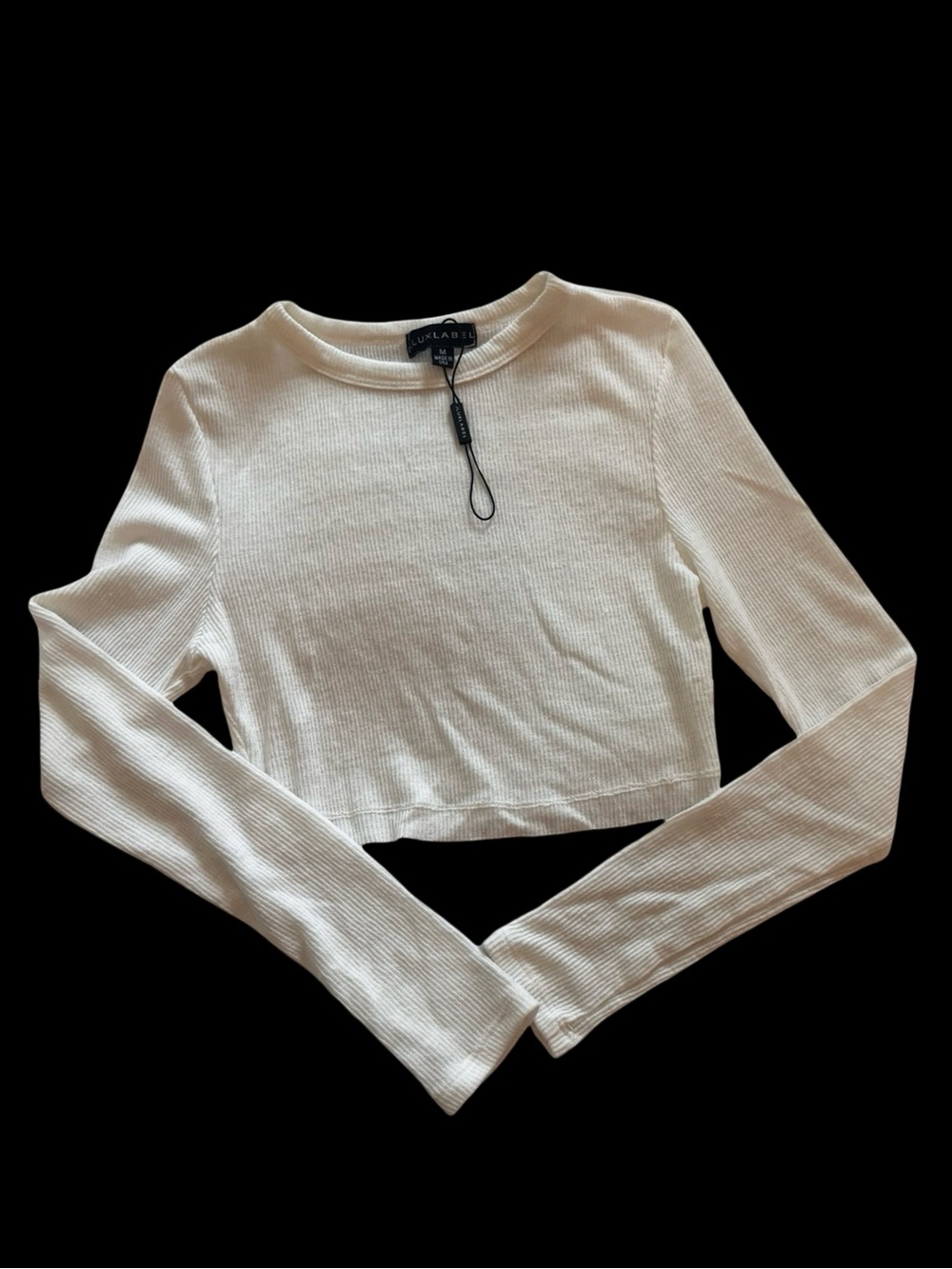JLUXLABEL Cream Long-Sleeve Cropped Tee